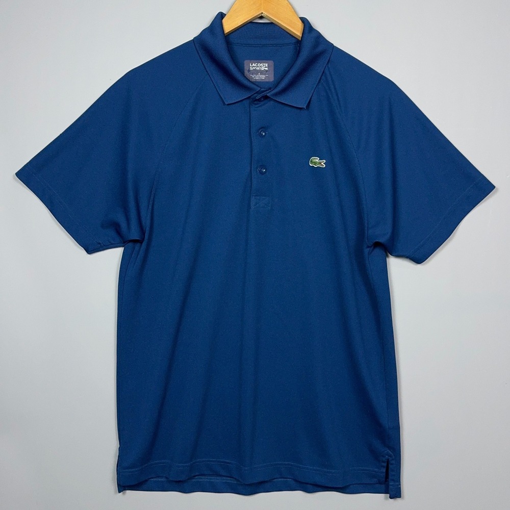 Lacoste Sport Ultra Dry Polo Shirt Mens Size Large Blue Performance Tennis